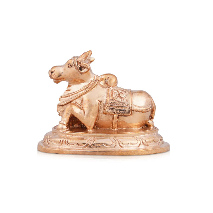 Nandi Statue With Base - 2 X 3 Inches | Panchaloha Statue/ Nandhi Statue/ Nandi Murti For Pooja