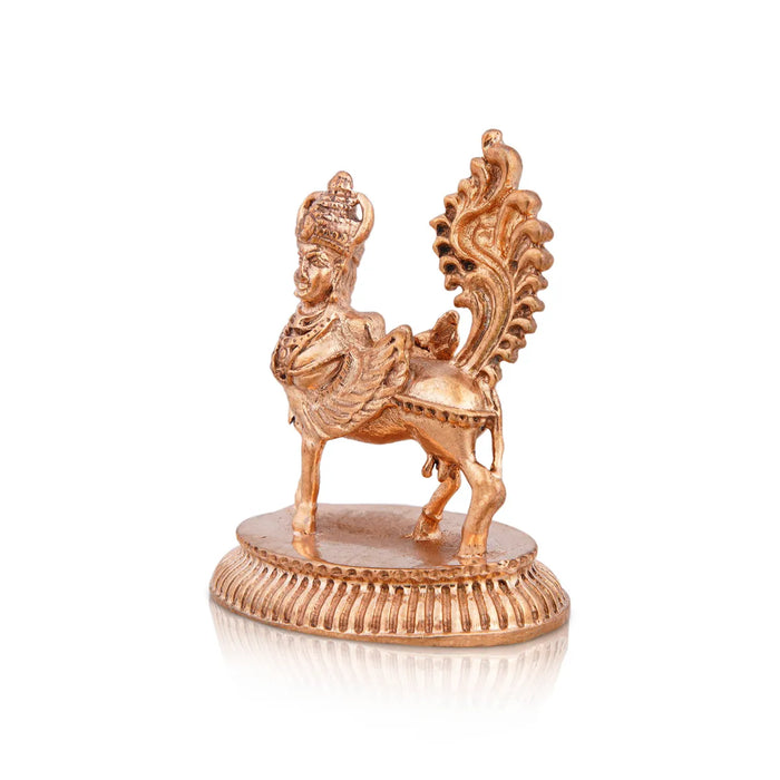 Kamadhenu Idol With Base - 2 X 1.75 Inches | Panchaloha Statue/ Kamdhenu Murti/ Kamadhenu Statue For Pooja