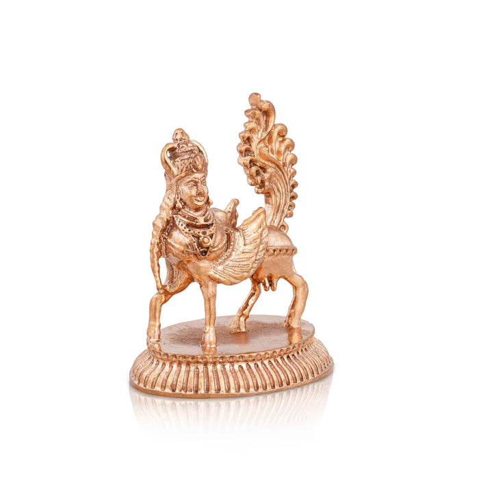 Kamadhenu Idol With Base - 2 X 1.75 Inches | Panchaloha Statue/ Kamdhenu Murti/ Kamadhenu Statue For Pooja