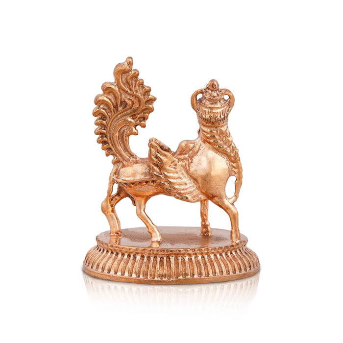 Kamadhenu Idol With Base - 2 X 1.75 Inches | Panchaloha Statue/ Kamdhenu Murti/ Kamadhenu Statue For Pooja