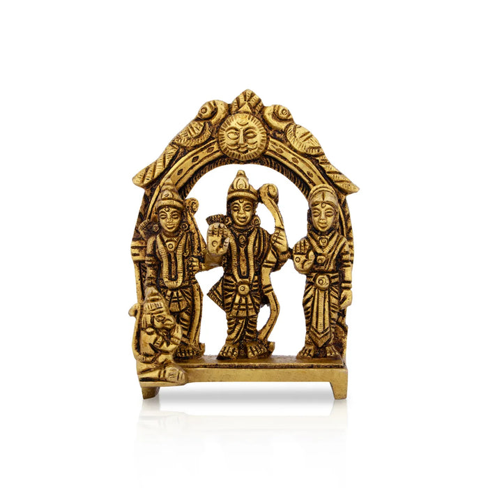 Ram Darbar Murti With Arch - 3.75 x 2.5 Inches | Ram Darbar Idol/ Antique Brass Idol for Pooja