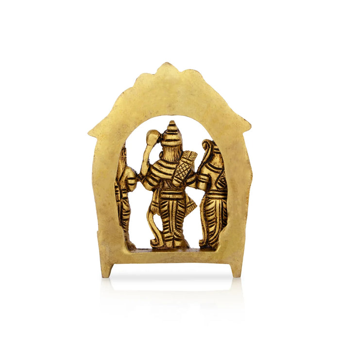 Ram Darbar Murti With Arch - 3.75 x 2.5 Inches | Ram Darbar Idol/ Antique Brass Idol for Pooja