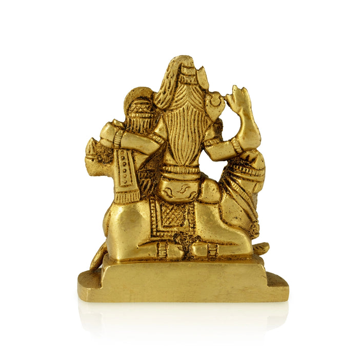 Shiv Family Murti - 2.75 x 2.5 Inches | Antique Brass Idol/ Shiva Family Statue for Pooja