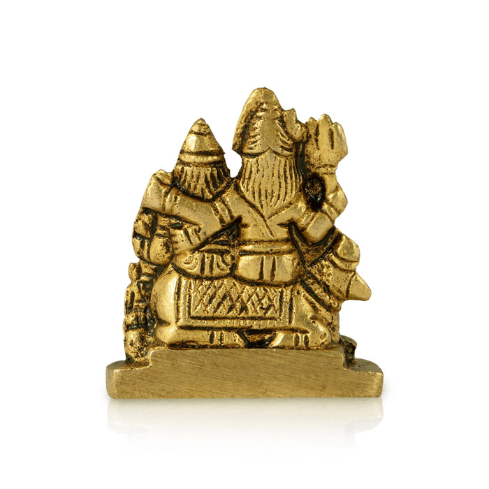 Shiv Family Murti - 1.5 x 1.5 Inches | Antique Brass Idol/ Shiva Family Statue for Pooja