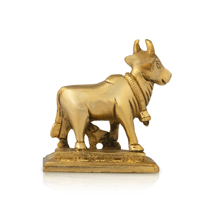 Cow With Calf Idol - 2 x 2 Inches | Brass Idol/ Cow Calf Statue for Home