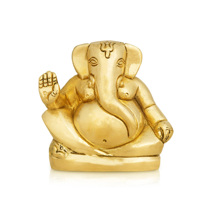 Appu Ganesh Murti With Base - 2 X 2.25 Inches | Vinayaka Statue/ Brass Idol/ Ganpati Murti For Worship