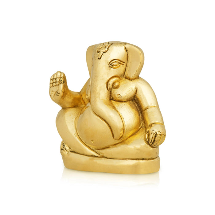 Appu Ganesh Murti With Base - 2 X 2.25 Inches | Vinayaka Statue/ Brass Idol/ Ganpati Murti For Worship