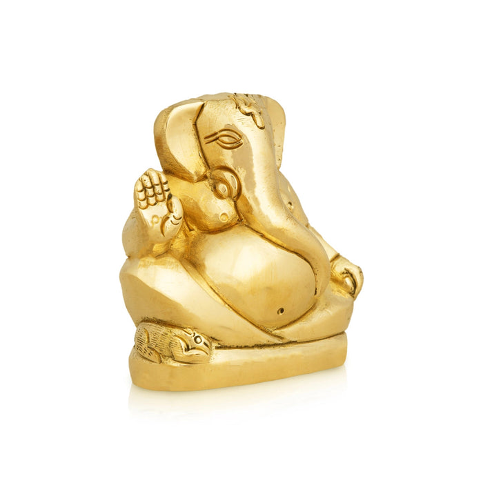 Appu Ganesh Murti With Base - 2 X 2.25 Inches | Vinayaka Statue/ Brass Idol/ Ganpati Murti For Worship