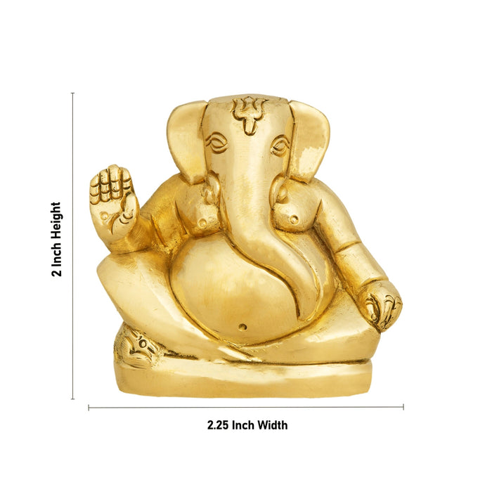 Appu Ganesh Murti With Base - 2 X 2.25 Inches | Vinayaka Statue/ Brass Idol/ Ganpati Murti For Worship