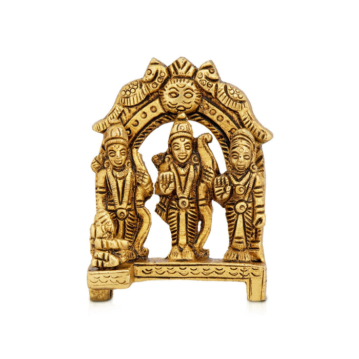 Ram Darbar Murti With Arch - 3 X 2.25 Inches | Ram Darbar Idol/ Antique Brass Idol For Pooja Room