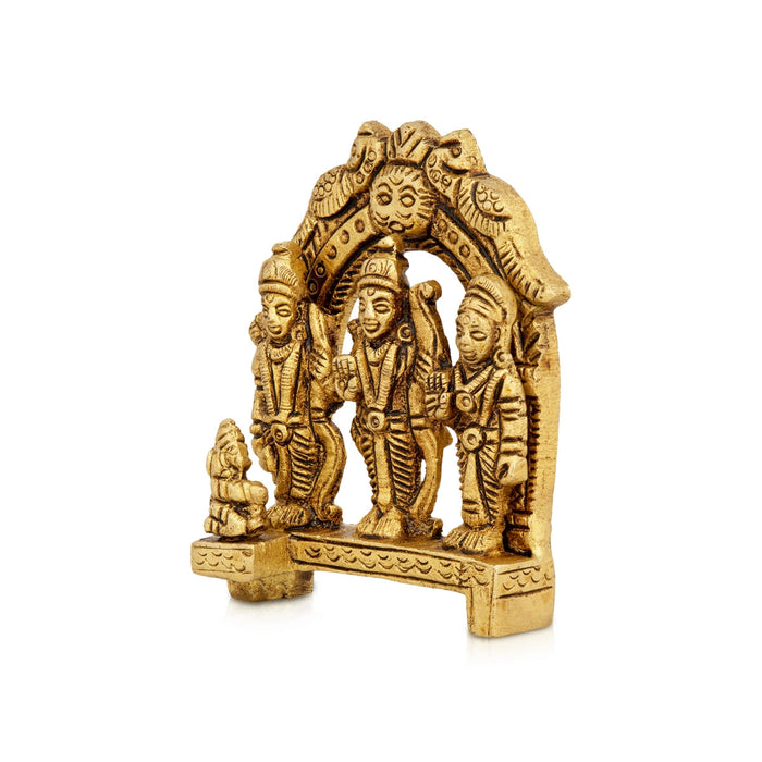 Ram Darbar Murti With Arch - 3 X 2.25 Inches | Ram Darbar Idol/ Antique Brass Idol For Pooja Room