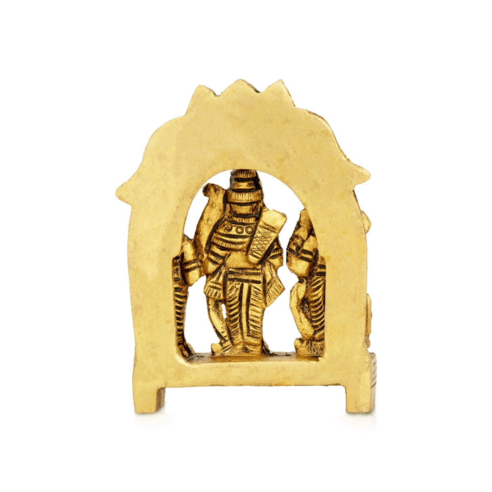 Ram Darbar Murti With Arch - 3 X 2.25 Inches | Ram Darbar Idol/ Antique Brass Idol For Pooja Room
