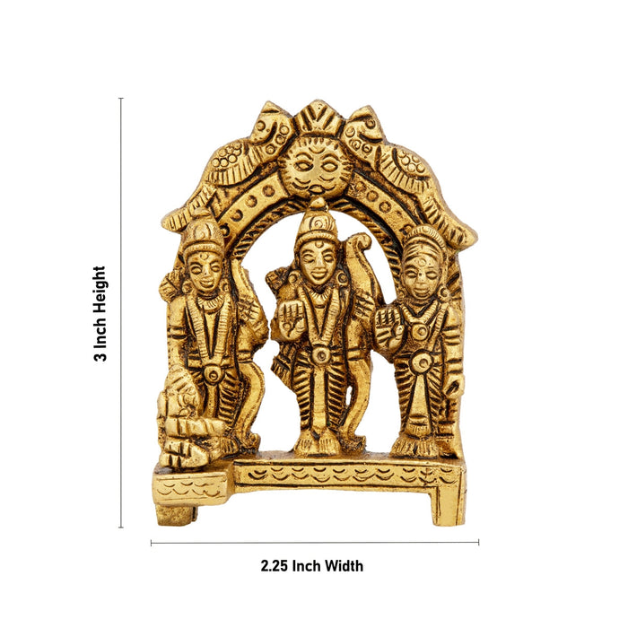 Ram Darbar Murti With Arch - 3 X 2.25 Inches | Ram Darbar Idol/ Antique Brass Idol For Pooja Room