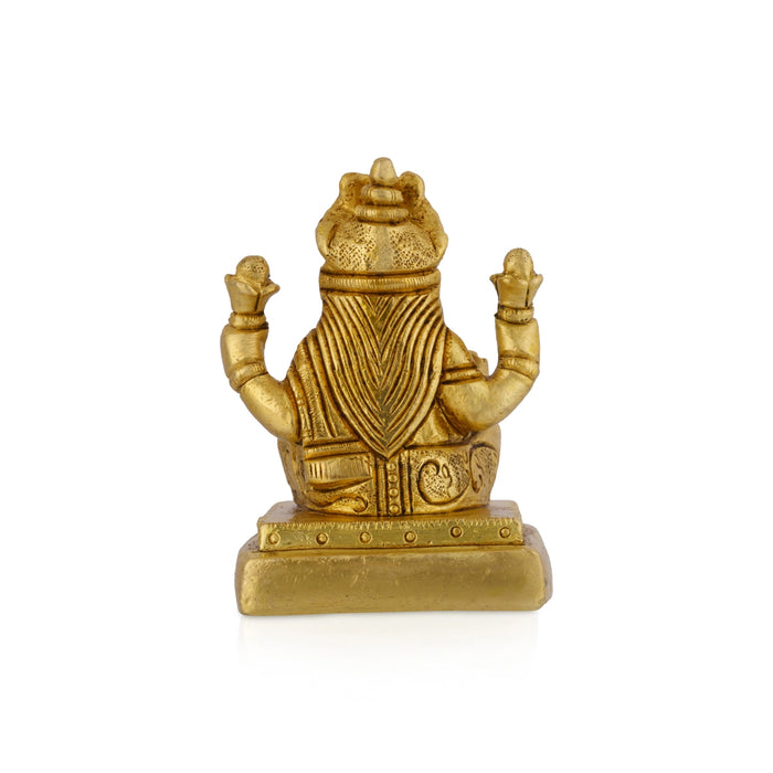 Lakshmi Sitting On Square Base Murti - 2.5 x 1.75 Inches | Brass Statue / Laxmi Devi Idol For Home