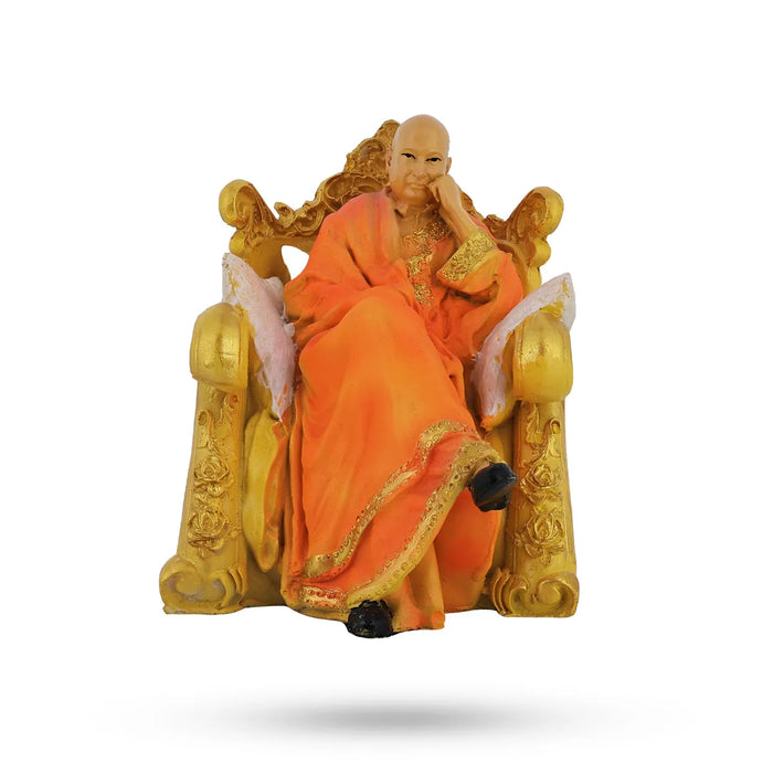 Delhi Guruji Idol - 4 x 3.25 Inches | Decorative Guruji Murti / Spiritual Statue for Home Decor