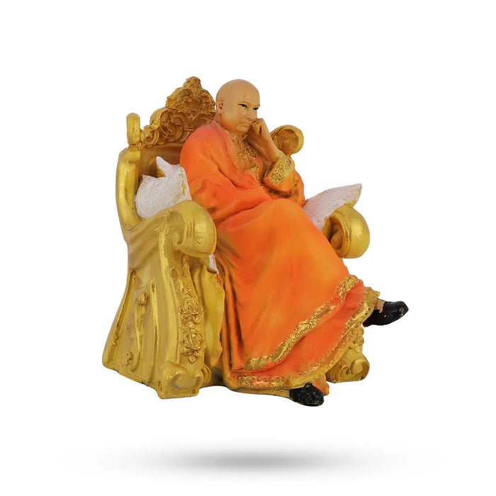 Delhi Guruji Idol - 4 x 3.25 Inches | Decorative Guruji Murti / Spiritual Statue for Home Decor