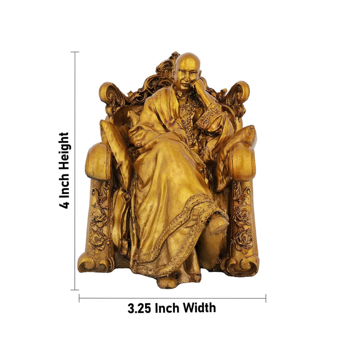 Delhi Guruji Idol - 4 x 3.25 Inches | Decorative Guruji Murti / Spiritual Statue for Home Decor