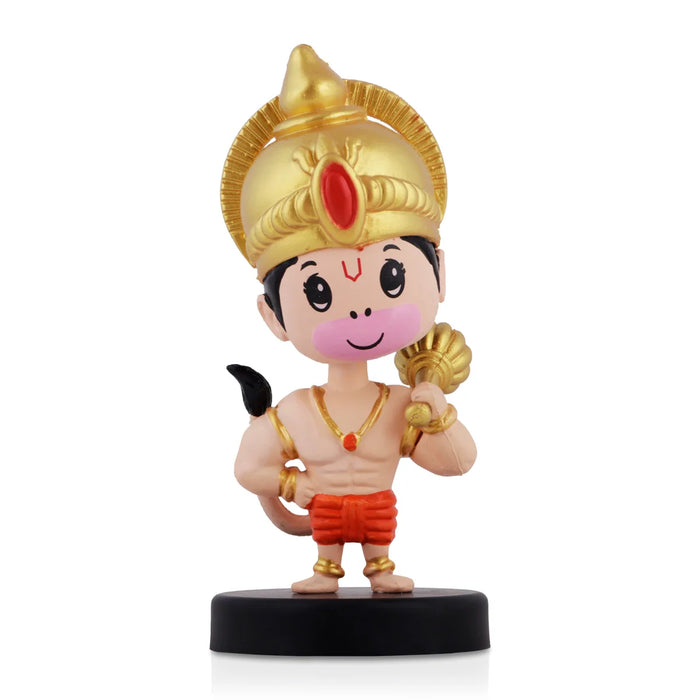 Bobble Head Hanuman Statue - 5 x 2 Inches | Anjaneya Statue for Car Dashboard Decor