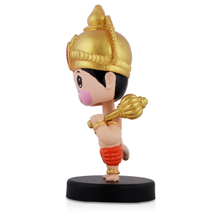 Bobble Head Hanuman Statue - 5 x 2 Inches | Anjaneya Statue for Car Dashboard Decor