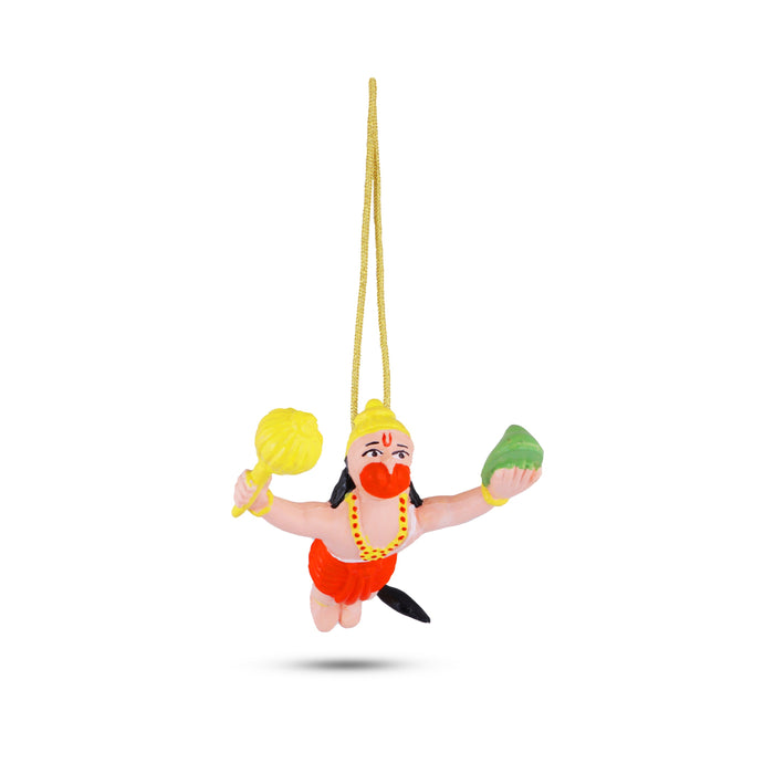 Flying Hanuman Car Hanging- 1.5x 4 Inches |Car Decor/ Anjaneya Car Hanger For Divine Protection While Traveling
