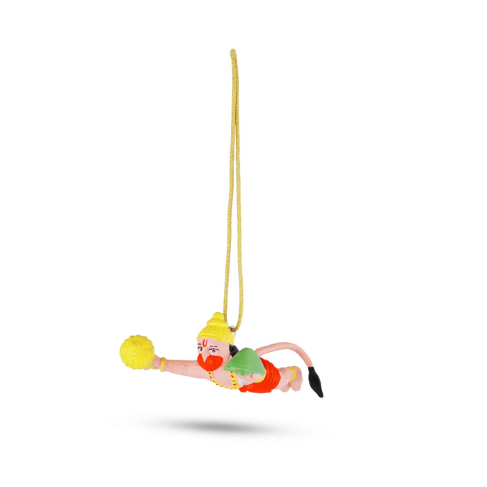 Flying Hanuman Car Hanging- 1.5x 4 Inches |Car Decor/ Anjaneya Car Hanger For Divine Protection While Traveling