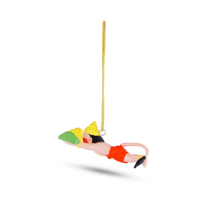 Flying Hanuman Car Hanging- 1.5x 4 Inches |Car Decor/ Anjaneya Car Hanger For Divine Protection While Traveling
