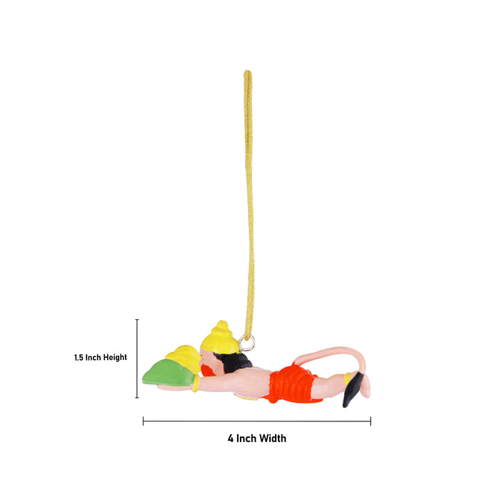 Flying Hanuman Car Hanging- 1.5x 4 Inches |Car Decor/ Anjaneya Car Hanger For Divine Protection While Traveling