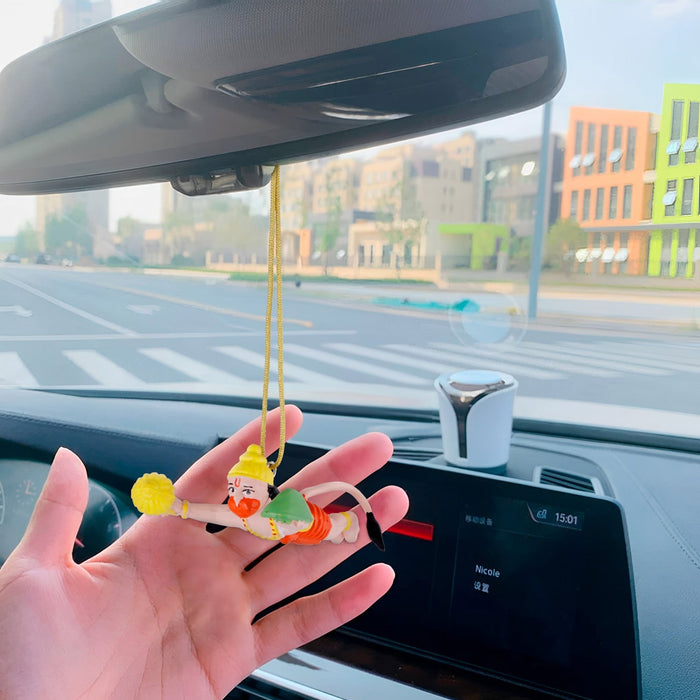 Flying Hanuman Car Hanging- 1.5x 4 Inches |Car Decor/ Anjaneya Car Hanger For Divine Protection While Traveling