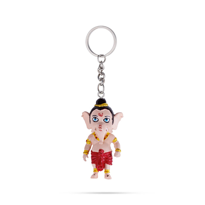 Standing Ganesha Keychain - 2.75 Inches | Ganpati Key Ring / Vinayagar Bag Charm