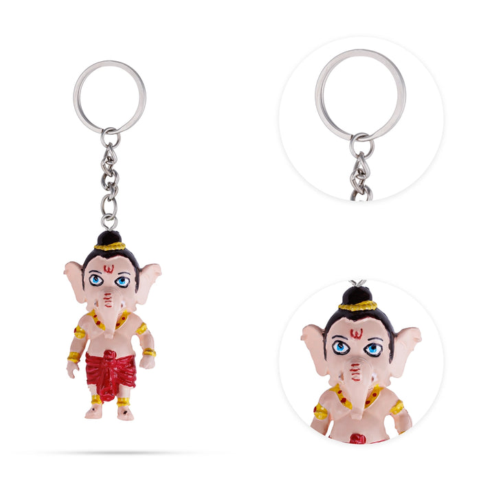 Standing Ganesha Keychain - 2.75 Inches | Ganpati Key Ring / Vinayagar Bag Charm