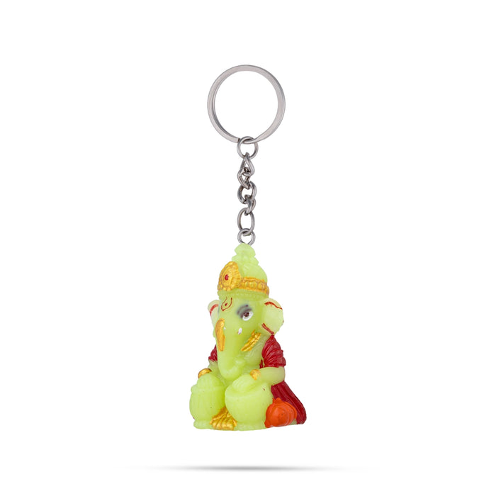 Ganesh Murti Design Key Chain - 2.25 x 1 Inches | Key Ring/ Key Holder For Gifting & Bike