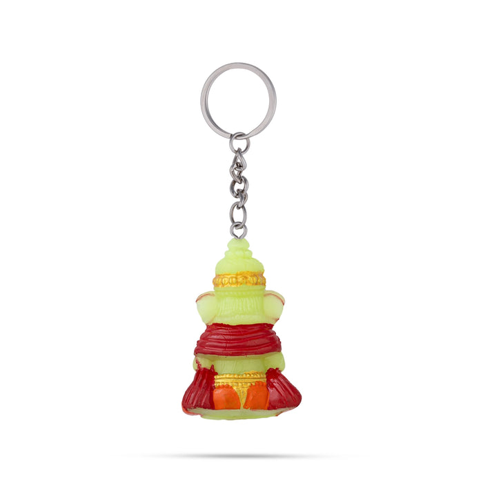 Ganesh Murti Design Key Chain - 2.25 x 1 Inches | Key Ring/ Key Holder For Gifting & Bike