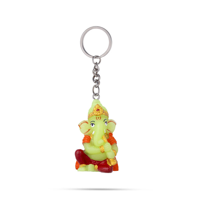 Ganesh Murti Design Key Chain - 2 x 1 Inches | Key Ring/ Key Holder For Gifting & Bike