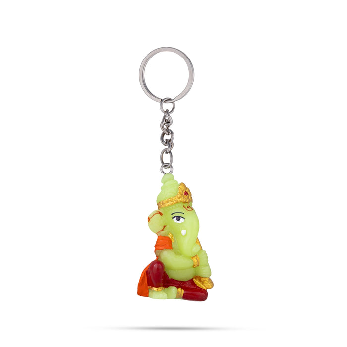 Ganesh Murti Design Key Chain - 2 x 1 Inches | Key Ring/ Key Holder For Gifting & Bike
