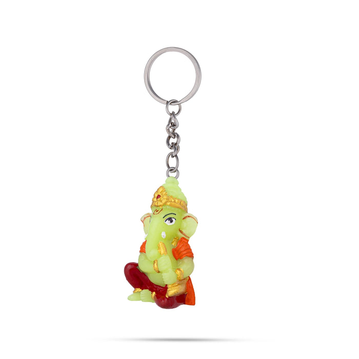 Ganesh Murti Design Key Chain - 2 x 1 Inches | Key Ring/ Key Holder For Gifting & Bike