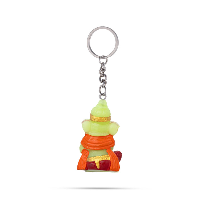 Ganesh Murti Design Key Chain - 2 x 1 Inches | Key Ring/ Key Holder For Gifting & Bike