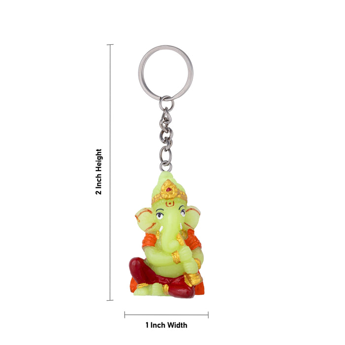 Ganesh Murti Design Key Chain - 2 x 1 Inches | Key Ring/ Key Holder For Gifting & Bike