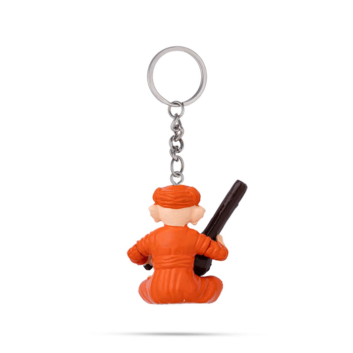 Ganesh Murti With Veena Design Key Chain - 2 x 1.5 Inches | Key Ring/ Key Holder For Bike, Car And Gifting