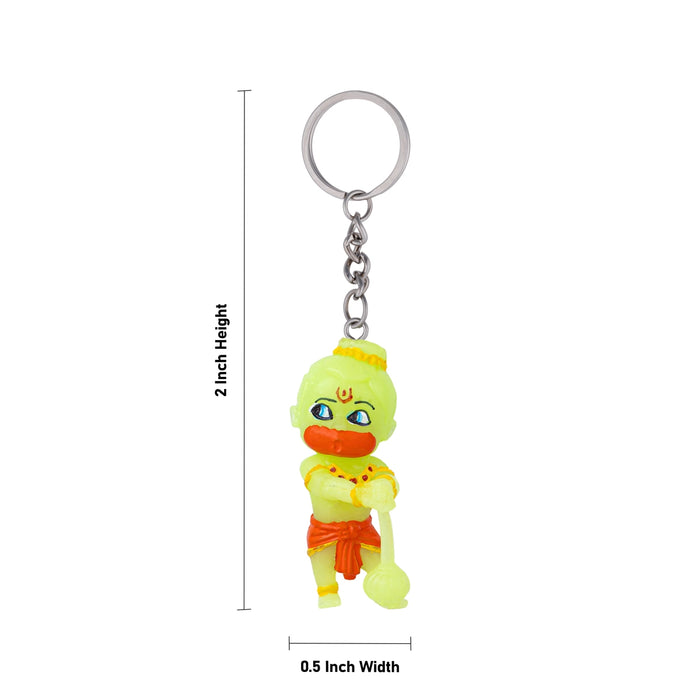 Hanuman Murti Design Key Chain - 2 x 0.5 Inches | Key Ring/ Key Holder For Bike, Car And Gifting
