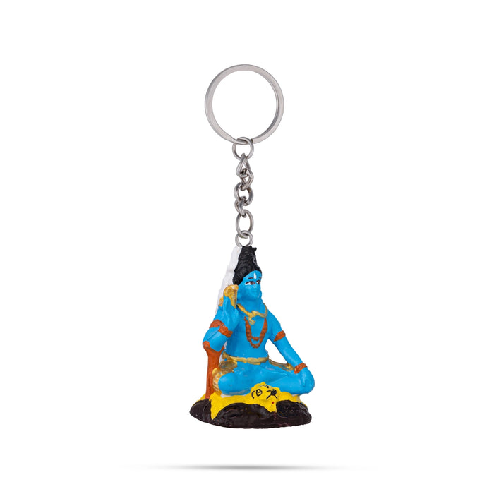 Shiv Murti Design Key Chain - 2 x 1 Inches | Key Ring/ Key Holder For Gifting & Bike