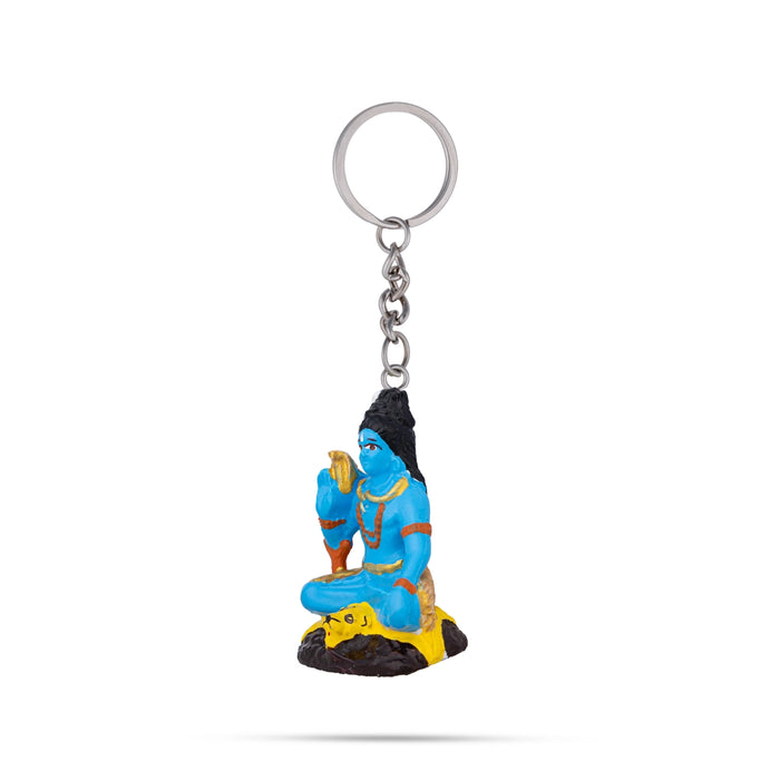 Shiv Murti Design Key Chain - 2 x 1 Inches | Key Ring/ Key Holder For Gifting & Bike