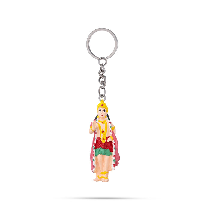 Murugan Murti Design Key Chain - 3 x 1 Inches | Key Ring/ Key Holder For Gifting & Bike