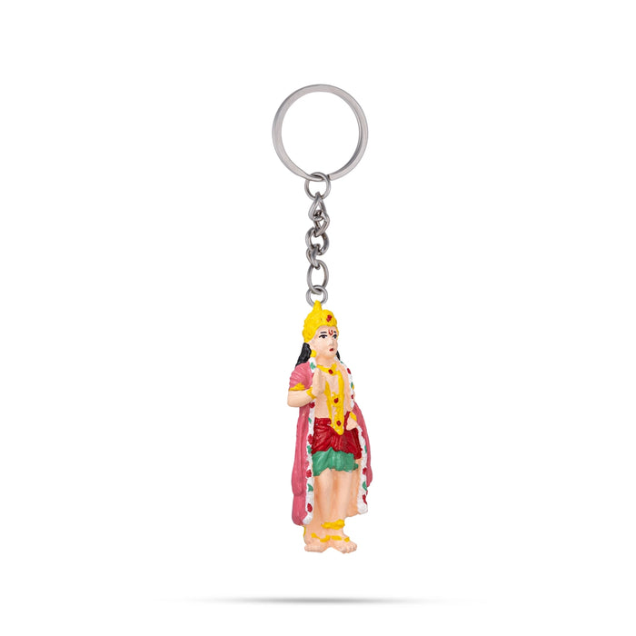 Murugan Murti Design Key Chain - 3 x 1 Inches | Key Ring/ Key Holder For Gifting & Bike
