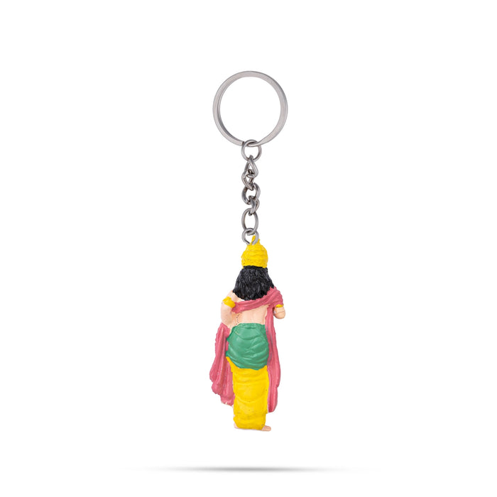 Murugan Murti Design Key Chain - 3 x 1 Inches | Key Ring/ Key Holder For Gifting & Bike