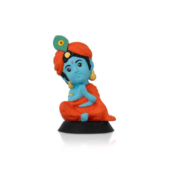 Bhakti Krishna Murti - 3.5 X 2 Inches | Car Dashboard Decor/ Blue Colour Krishna Idol For Home Decoration