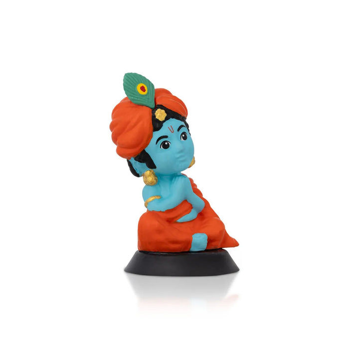 Bhakti Krishna Murti - 3.5 X 2 Inches | Car Dashboard Decor/ Blue Colour Krishna Idol For Home Decoration