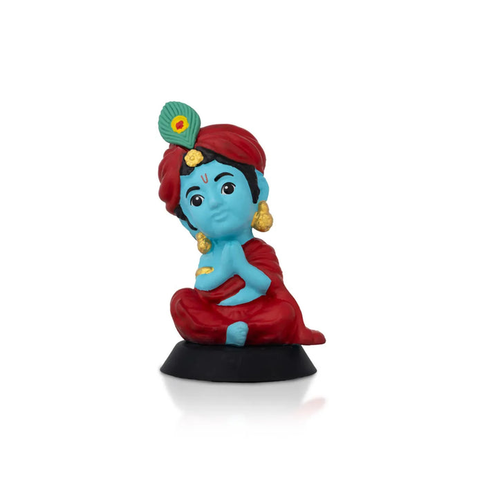 Bhakti Krishna Murti - 3.5 X 2 Inches | Car Dashboard Decor/ Blue Colour Krishna Idol For Home Decoration
