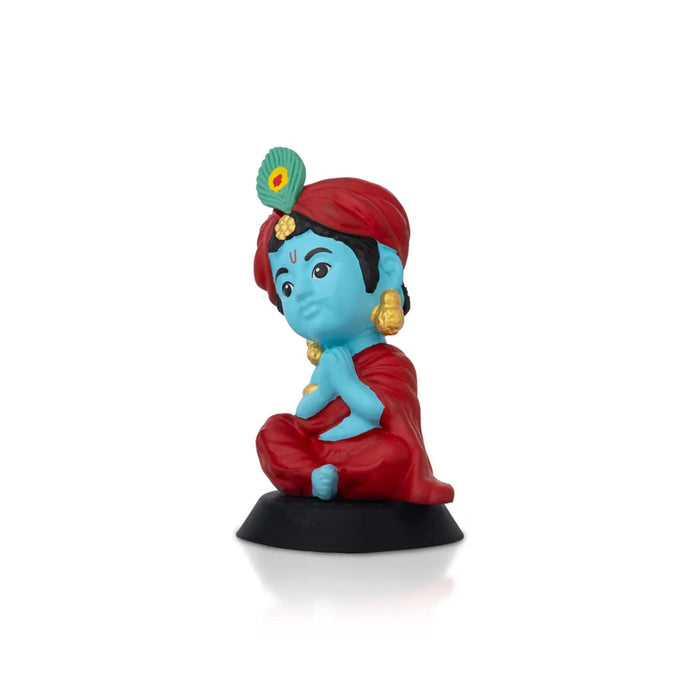 Bhakti Krishna Murti - 3.5 X 2 Inches | Car Dashboard Decor/ Blue Colour Krishna Idol For Home Decoration