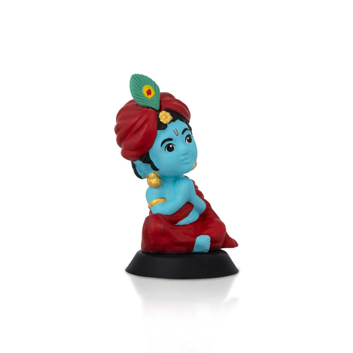 Bhakti Krishna Murti - 3.5 X 2 Inches | Car Dashboard Decor/ Blue Colour Krishna Idol For Home Decoration