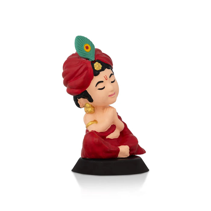 Bhakti Krishna Murti - 3.5 X 2 Inches | Car Dashboard Decor/ Skin Colour Krishna Statue For Home Decoration
